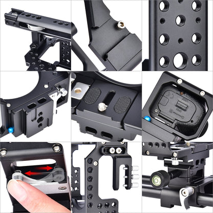 YELANGU CA7 YLG0908A Handle Video Camera Cage Stabilizer for Sony A7K / A72 / A73 / A7S2 / A7R3 / A7R2 / A7X(Black) - Camera Cage by YELANGU | Online Shopping UK | buy2fix