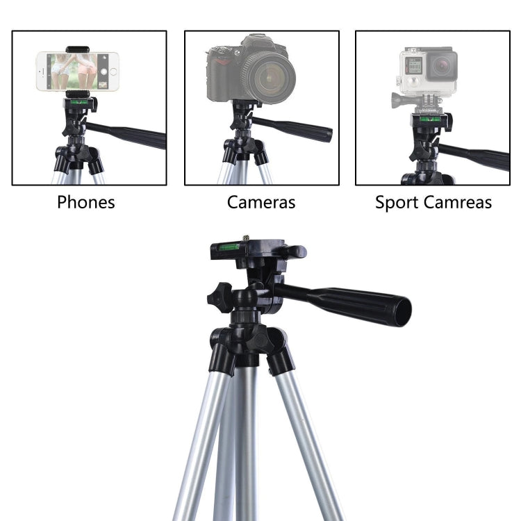 130cm 4-Section Folding Aluminum Alloy Tripod Mount with Three-Dimensional Head(Black) - Camera Accessories by buy2fix | Online Shopping UK | buy2fix