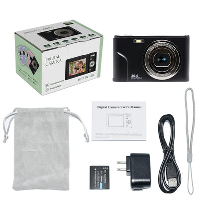 DC311 2.4 inch 36MP 16X Zoom 2.7K Full HD Digital Camera Children Card Camera, US Plug(Silver) - Consumer Electronics by buy2fix | Online Shopping UK | buy2fix