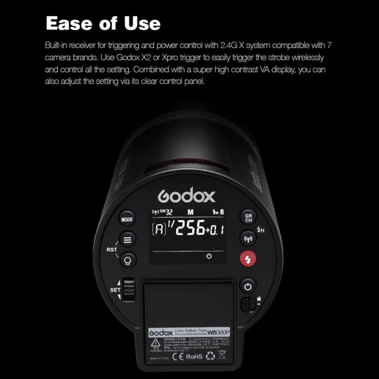 Godox  AD300 Pro 300Ws TTL HSS Pocket Flash Outdoor Speedlite Light &#8203;Kits(UK Plug) - Shoe Mount Flashes by Godox | Online Shopping UK | buy2fix