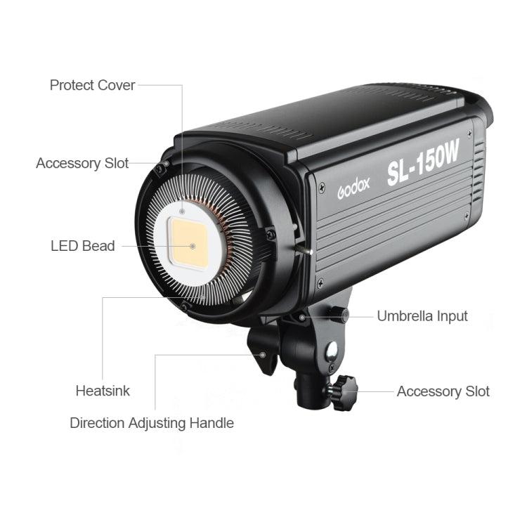 Godox SL150W 150W 5600K Daylight-balanced LED Light Studio Continuous Photo Video Light(US Plug) - Camera Accessories by Godox | Online Shopping UK | buy2fix