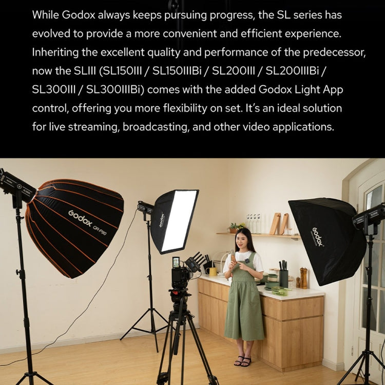 Godox SL150IIIBi 160W Bi-Color 2800K-6500K LED Video Light(US Plug) - Shoe Mount Flashes by Godox | Online Shopping UK | buy2fix