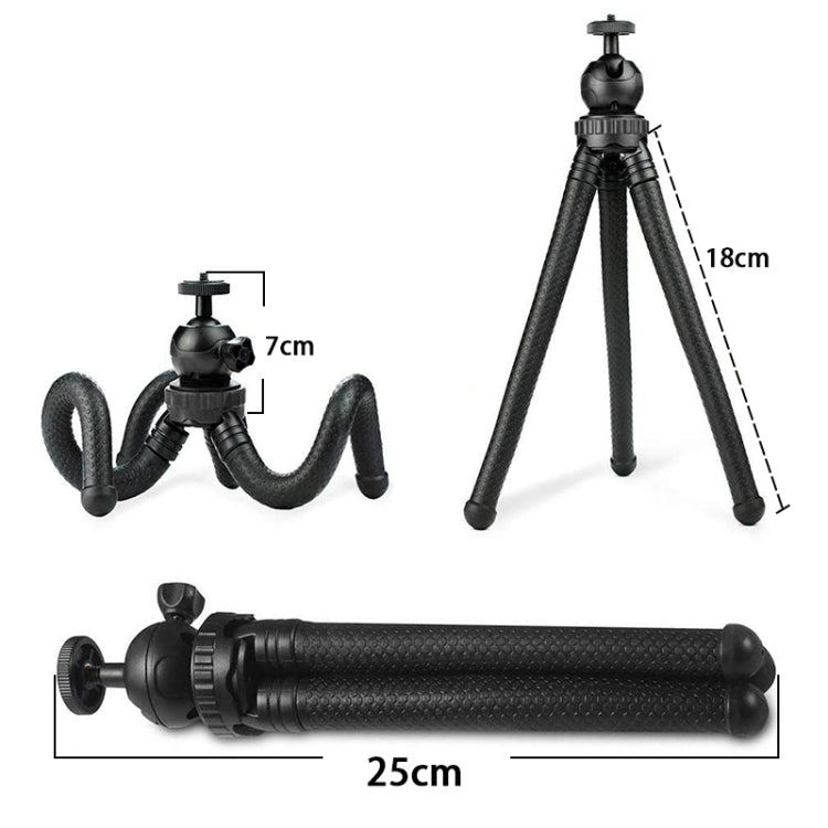 W1 Mini Octopus Flexible Tripod Holder with Ball Head for SLR Cameras, GoPro, Phones (Black) - Portable Mini Tripod by buy2fix | Online Shopping UK | buy2fix