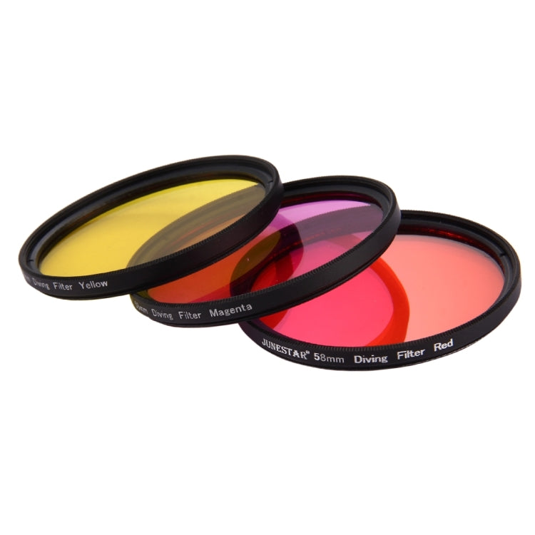 58mm Yellow + Red + Purple Diving Lens Filter for GoPro HERO7 Black/6 /5 - DJI & GoPro Accessories by buy2fix | Online Shopping UK | buy2fix