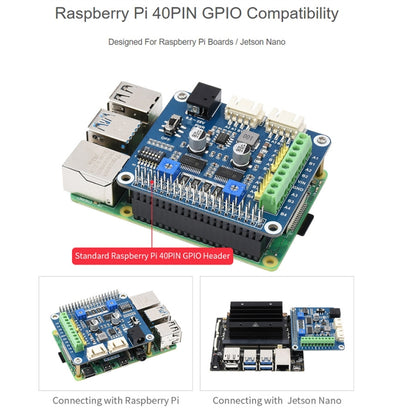 Waveshare HRB8825 Stepper Motor HAT For Raspberry Pi, Drives Two Stepper Motors, Up To 1/32 Microstepping - Modules Expansions Accessories by WAVESHARE | Online Shopping UK | buy2fix