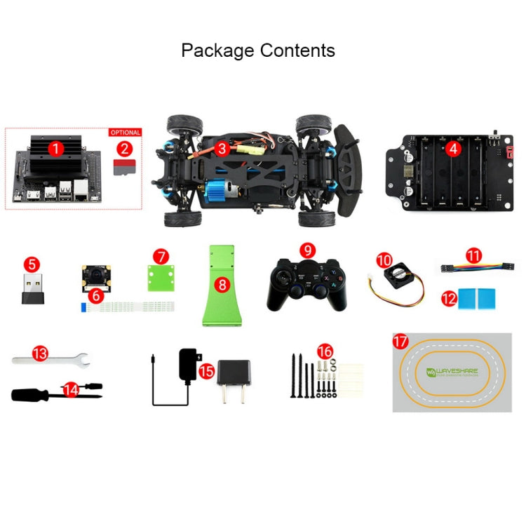 Waveshare JetRacer Pro 2GB AI Kit, High Speed AI Racing Robot Powered by Jetson Nano 2GB, Pro Version, EU Plug - Consumer Electronics by WAVESHARE | Online Shopping UK | buy2fix