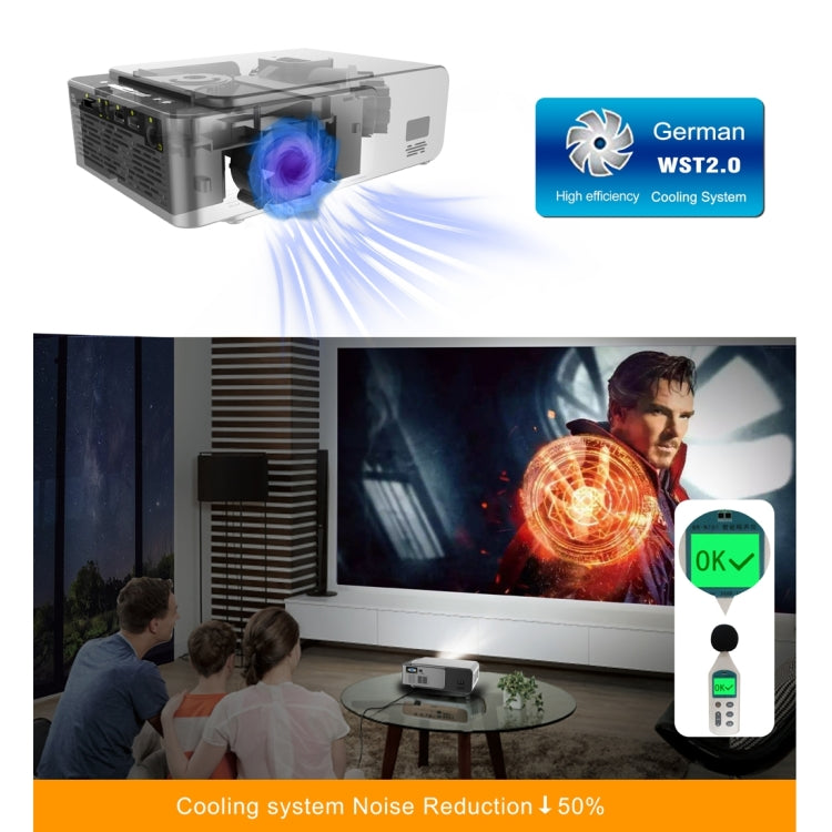 T6 2000ANSI Lumens 1080P LCD Mini Theater Projector, Phone Version, UK Plug(Silver) - Consumer Electronics by buy2fix | Online Shopping UK | buy2fix