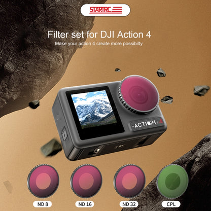 For DJI Action 4 STARTRC 4 in 1 ND8 + ND16 + ND32 + CPL Lens Filter -  by STARTRC | Online Shopping UK | buy2fix