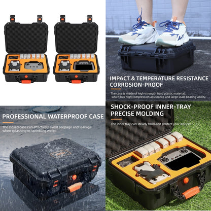 For DJI Mini 4 Pro Sunnylife Safety Carrying Case Waterproof Shock-proof Hard Travel Case (Black) - Backpacks & Bags by buy2fix | Online Shopping UK | buy2fix