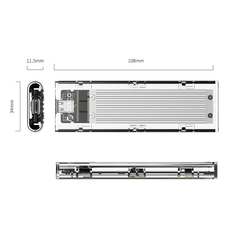 ORICO TCM2-C3 NVMe M.2 SSD Enclosure (10Gbps)(Silver) - HDD Enclosure by ORICO | Online Shopping UK | buy2fix