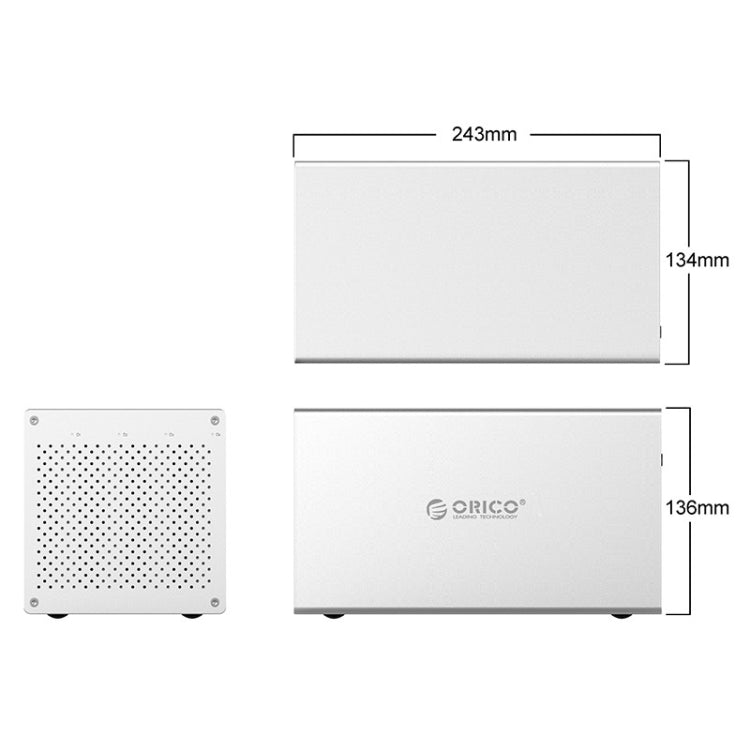 ORICO Honeycomb Series WS400C3 SATA 3.5 inch USB-C / Type-C 4 Bays Aluminum Alloy HDD / SSD Enclosure, The Maximum Support Capacity: 40TB - HDD Enclosure by ORICO | Online Shopping UK | buy2fix