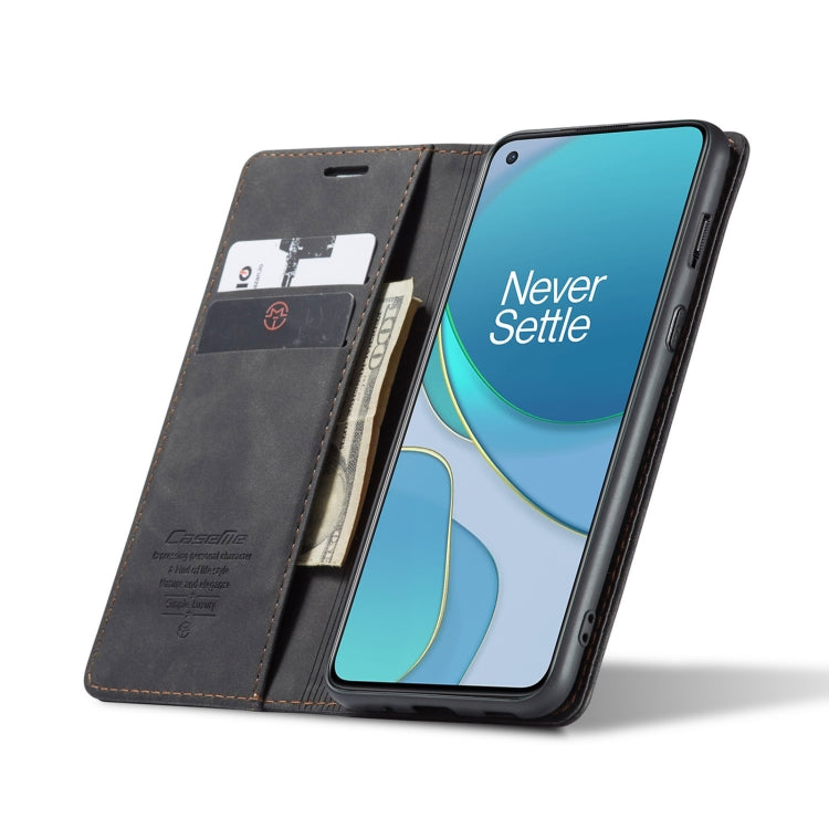 For OnePlus 8T CaseMe-013 Multifunctional Retro Frosted Horizontal Flip Leather Case with Card Slot & Holder & Wallet(Black) - OnePlus Cases by CaseMe | Online Shopping UK | buy2fix