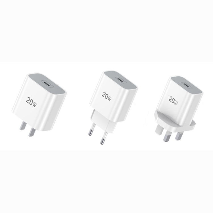 TOTUDESIGN CACQ-011 Glory Series 20W Type-C / USB-C Fast Charging Travel Charger Power Adapter, UK Plug(White) - USB Charger by TOTUDESIGN | Online Shopping UK | buy2fix