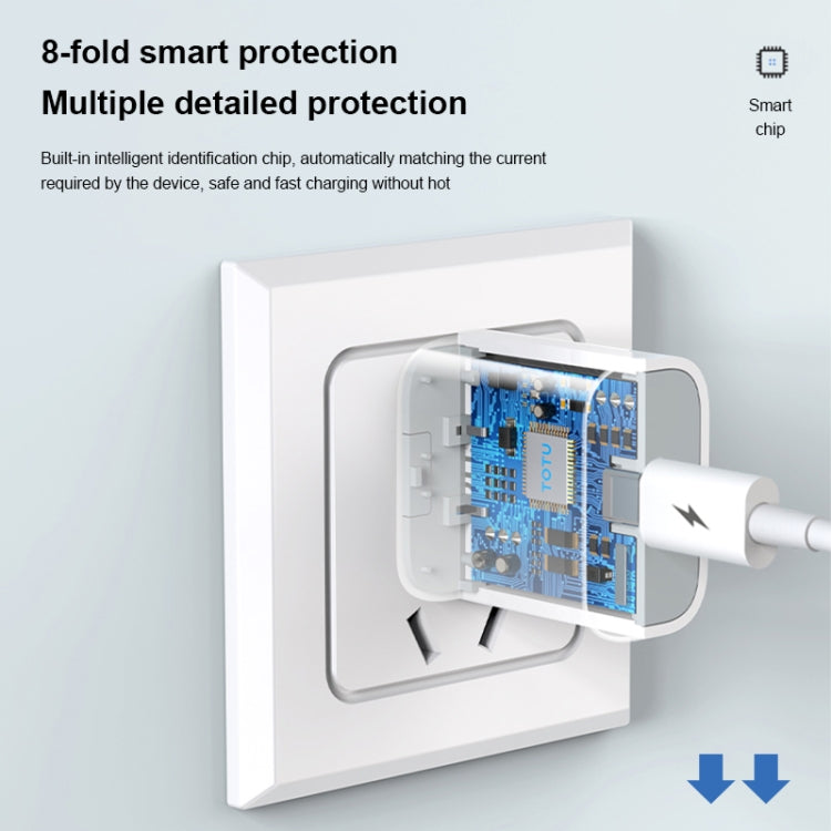 TOTUDESIGN CACQ-011 Glory Series 20W Type-C / USB-C Fast Charging Travel Charger Power Adapter, UK Plug(White) - USB Charger by TOTUDESIGN | Online Shopping UK | buy2fix