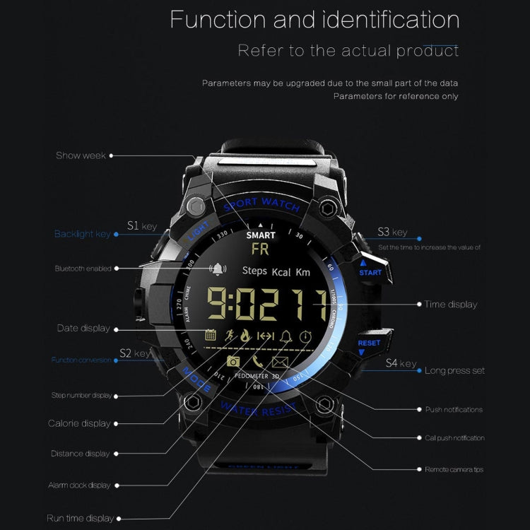 Lokmat MK16 LCD Screen 50m Waterproof Smart Watch, Support Information Reminder / Remote Camera / Walking Motion Monitor(Black) - Smart Watches by Lokmat | Online Shopping UK | buy2fix