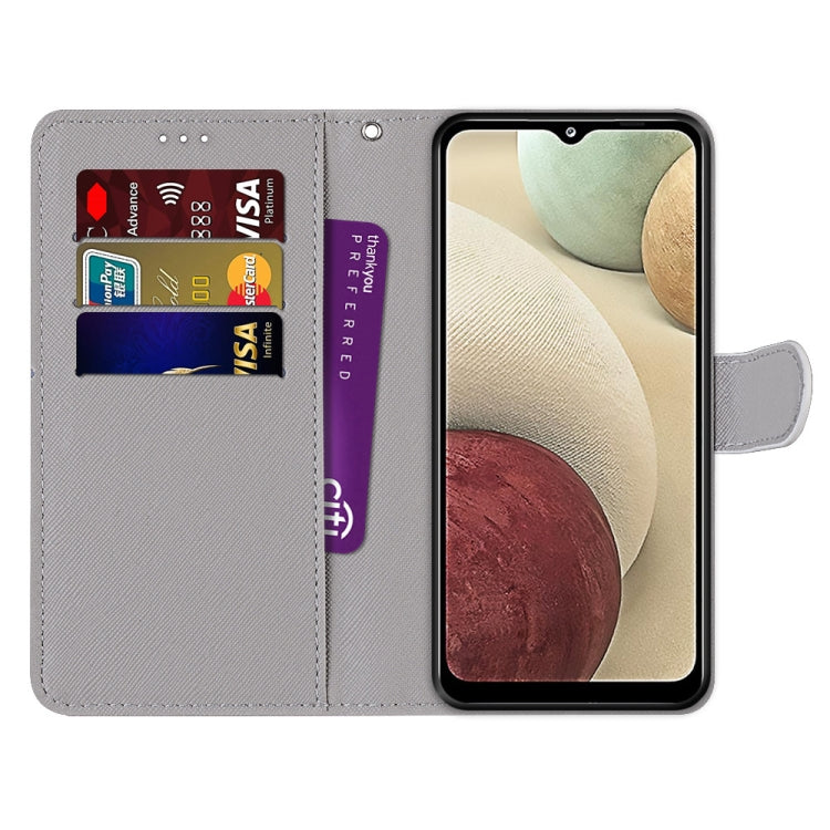 For Samsung Galaxy A12 / M12 Coloured Drawing Cross Texture Horizontal Flip PU Leather Case with Holder & Card Slots & Wallet & Lanyard(Light Pink Bouquet) - Samsung Accessories by buy2fix | Online Shopping UK | buy2fix