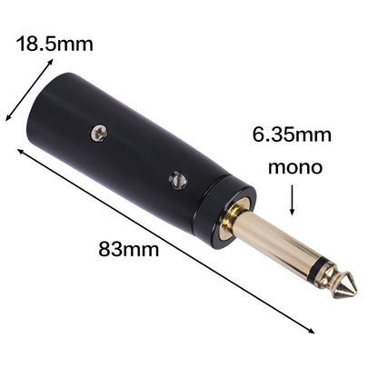 2 PCS LZ1168G Gilded 6.35mm Mono Male to XRL Male Audio Adapter Microphone Stereo Speaker Connector - Consumer Electronics by buy2fix | Online Shopping UK | buy2fix