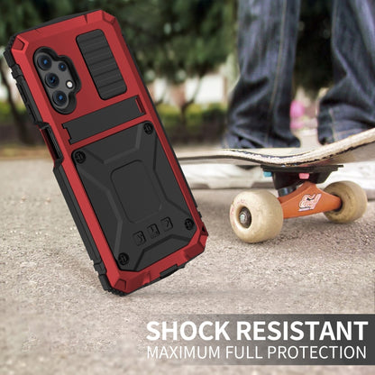 For Samsung Galaxy A32 5G / M32 5G R-JUST Waterproof Shockproof Dustproof Metal + Silicone Protective Case with Holder(Red) - Galaxy Phone Cases by R-JUST | Online Shopping UK | buy2fix