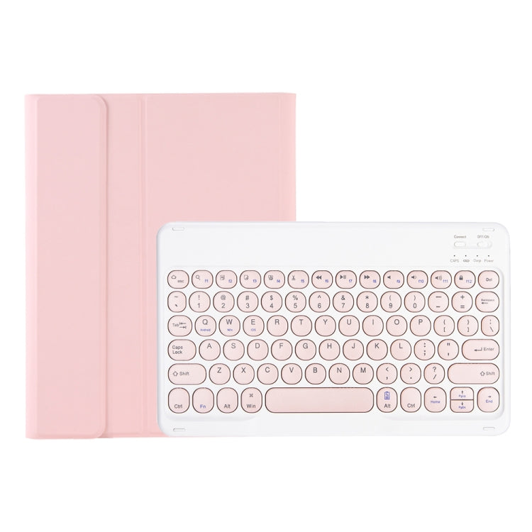 YT098B Detachable Candy Color Skin Feel Texture Round Keycap Bluetooth Keyboard Leather Case For iPad Air 4 10.9 2020 / Air 5 10.9 2022 (Pink) - For iPad Air by buy2fix | Online Shopping UK | buy2fix