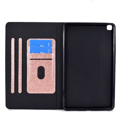 For Samsung Galaxy Tab A7 Lite T220 Glitter Horizontal Flip Leather Case with Holder & Card Slots(Rose Gold) - Samsung Accessories by buy2fix | Online Shopping UK | buy2fix