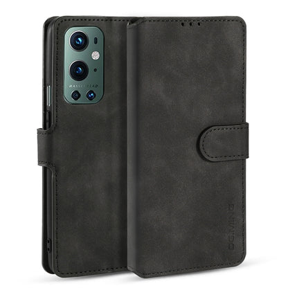 For OnePlus 9 Pro DG.MING Retro Oil Side Horizontal Flip Leather Case with Holder & Card Slots & Wallet(Black) - OnePlus Cases by DG.MING | Online Shopping UK | buy2fix