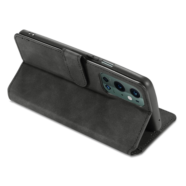 For OnePlus 9 Pro DG.MING Retro Oil Side Horizontal Flip Leather Case with Holder & Card Slots & Wallet(Black) - OnePlus Cases by DG.MING | Online Shopping UK | buy2fix