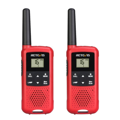 1 Pair RETEVIS RT649B 0.5W EU Frequency 446.00625-446.19375MHz 16CHS Two Way Radio Handheld Walkie Talkie, EU Plug(Red) - Handheld Walkie Talkie by RETEVIS | Online Shopping UK | buy2fix