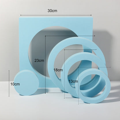 Round Combo Kits Geometric Cube Solid Color Photography Photo Background Table Shooting Foam Props (Light Blue) - Camera Accessories by buy2fix | Online Shopping UK | buy2fix