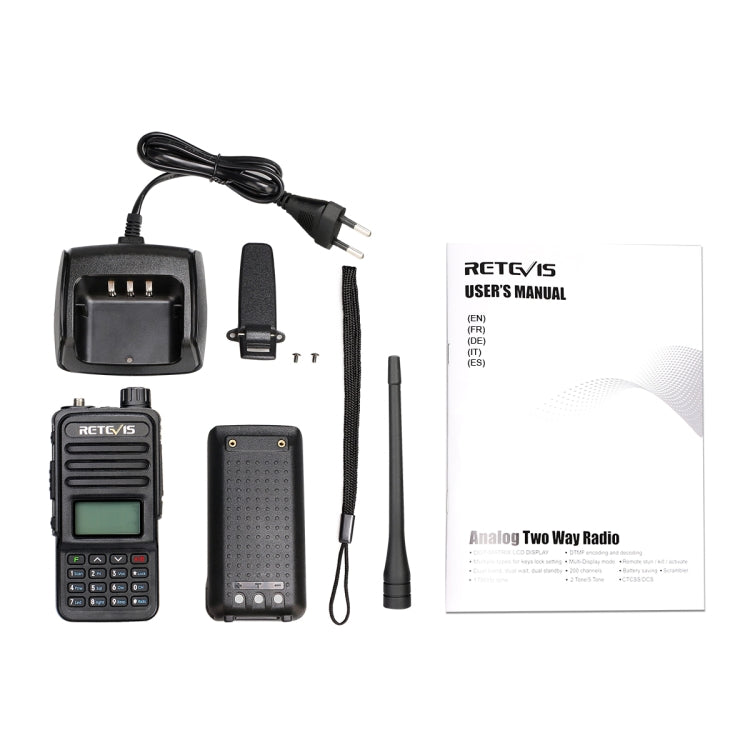 RETEVIS RT85 EU Frequency 136.000-174.000MHz+400.000-470.000MHz 200CHS Dual Band Digital Two Way Radio Handheld Walkie Talkie(Black) - Handheld Walkie Talkie by RETEVIS | Online Shopping UK | buy2fix