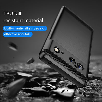 For Google Pixel 6 Brushed Texture Carbon Fiber TPU Case(Black) - Google Cases by buy2fix | Online Shopping UK | buy2fix