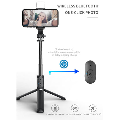 Q02S Fill Light Bluetooth Selfie Stick Tripod Mobile Phone Holder(Black) - Consumer Electronics by buy2fix | Online Shopping UK | buy2fix