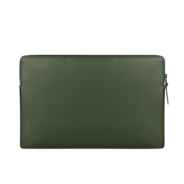 ND09 Laptop Thin and Light PU Liner Bag, Size:14.1-15.4 inch(ArmyGreen) - 14.1 inch by buy2fix | Online Shopping UK | buy2fix