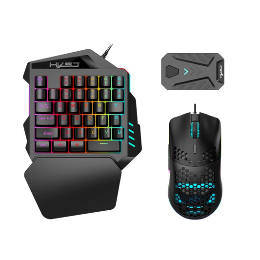 HXSJ V100+J900+P8 One-handed Keyboard + Programming Gaming Mouse + Keyboard Mouse Converter Set - Wired Mice by HXSJ | Online Shopping UK | buy2fix