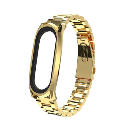 For Xiaomi Mi Band 6 / 5 / 4 / 3 Mijobs Three Beads Metal GT Stainless Steel Watch Band(Gold) - Watch Bands by MIJOBS | Online Shopping UK | buy2fix