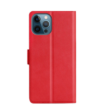 For iPhone 12 Pro Max Ultra-thin Voltage Side Buckle PU + TPU Horizontal Flip Leather Case with Holder & Card Slot(Red) - iPhone 12 Pro Max Cases by buy2fix | Online Shopping UK | buy2fix