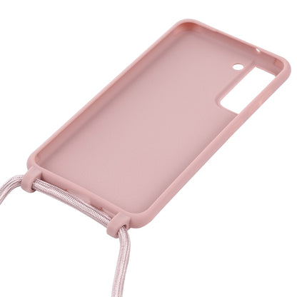 For Samsung Galaxy S21 FE Candy Colors TPU Protective Case with Lanyard(Rose Gold) - Samsung Accessories by buy2fix | Online Shopping UK | buy2fix