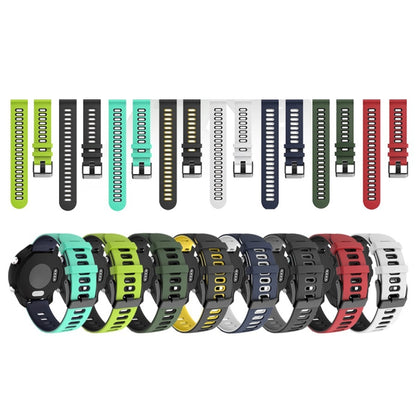 20mm For Garmin Vivoactive 3 / Venu Universal Two-color Silicone Watch Band(White Black) - Watch Bands by buy2fix | Online Shopping UK | buy2fix