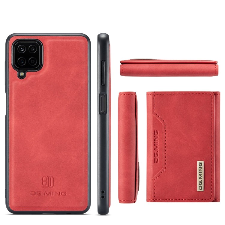 For Samsung Galaxy A12 5G DG.MING M2 Series 3-Fold Multi Card Bag Back Cover Shockproof Case with Wallet & Holder Function(Red) - Galaxy Phone Cases by DG.MING | Online Shopping UK | buy2fix