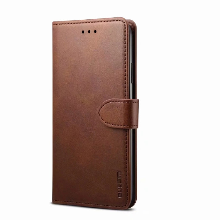 For Samsung Galaxy S21 FE GUSSIM Business Style Horizontal Flip Leather Case with Holder & Card Slots & Wallet(Brown) - Galaxy Phone Cases by GUSSIM | Online Shopping UK | buy2fix