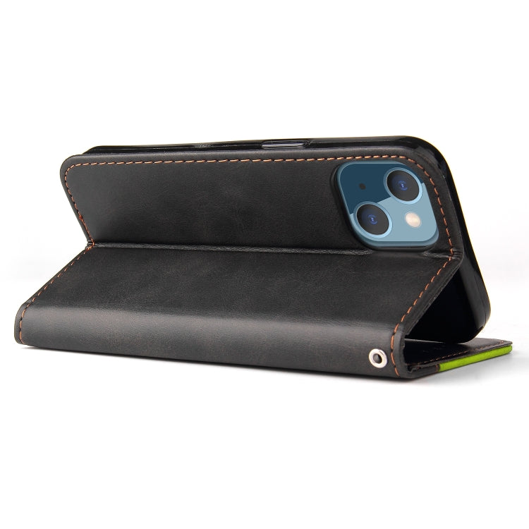 For iPhone 13 mini Business Stitching-Color Horizontal Flip PU Leather Case with Holder & Card Slots & Photo Frame (Green) - iPhone 13 mini Cases by buy2fix | Online Shopping UK | buy2fix