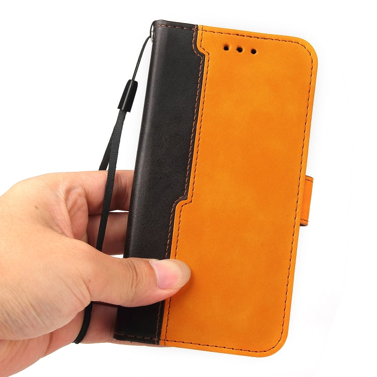 For iPhone 13 Pro Business Stitching-Color Horizontal Flip PU Leather Case with Holder & Card Slots & Photo Frame  (Orange) - iPhone 13 Pro Cases by buy2fix | Online Shopping UK | buy2fix