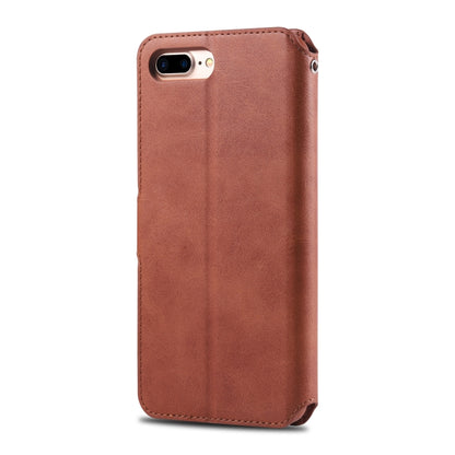 For iPhone 7 Plus / 8 Plus AZNS Calf Texture Magnetic Horizontal Flip PU Leather Case with Holder & Card Slots & Photo Frame(Brown) - More iPhone Cases by AZNS | Online Shopping UK | buy2fix