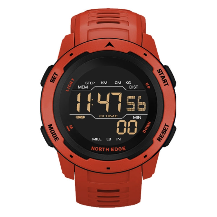 NORTH EDGE Mars Men Luminous Digital Waterproof Smart Sports Watch, Support Alarm Clock & Countdown & Sports Mode(Red) - Sport Watches by NORTH EDGE | Online Shopping UK | buy2fix