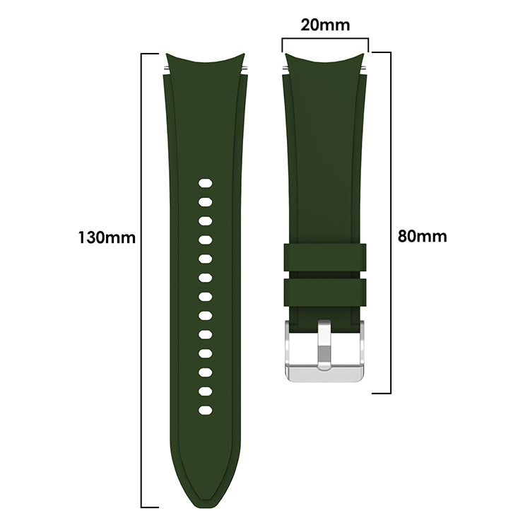 For Samsung Galaxy Watch4 Classic 42mm Silicone Watch Band(Army Green) - Smart Wear by buy2fix | Online Shopping UK | buy2fix