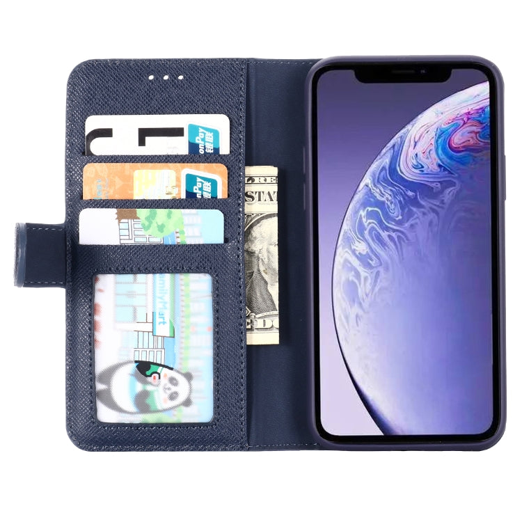 For iPhone 11 Pro GEBEI Top-grain Leather Horizontal Flip Protective Case with Holder & Card Slots & Wallet & Photo Frame(Blue) - iPhone 11 Pro Cases by GEBEI | Online Shopping UK | buy2fix