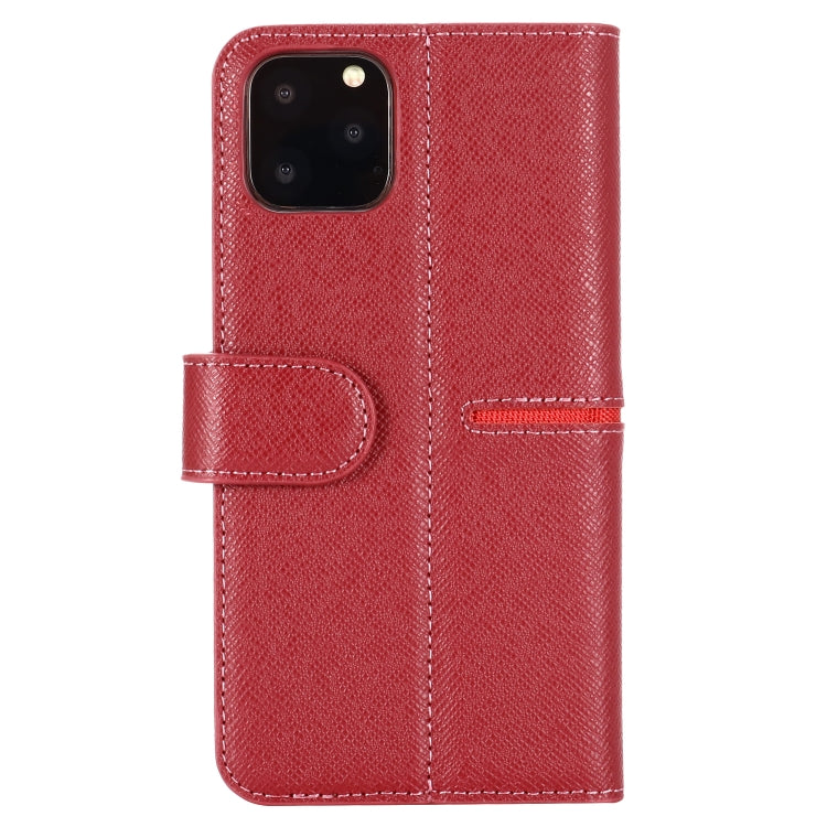For iPhone 11 Pro GEBEI Top-grain Leather Horizontal Flip Protective Case with Holder & Card Slots & Wallet & Photo Frame(Red Wine) - iPhone 11 Pro Cases by GEBEI | Online Shopping UK | buy2fix