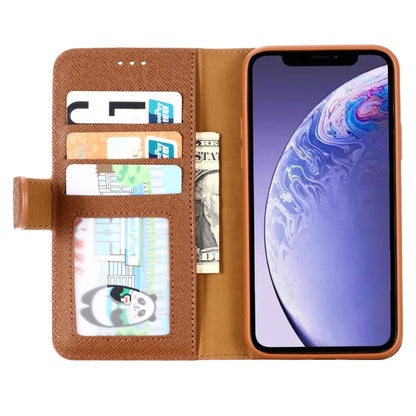 For iPhone 11 Pro GEBEI Top-grain Leather Horizontal Flip Protective Case with Holder & Card Slots & Wallet & Photo Frame(Brown) - iPhone 11 Pro Cases by GEBEI | Online Shopping UK | buy2fix