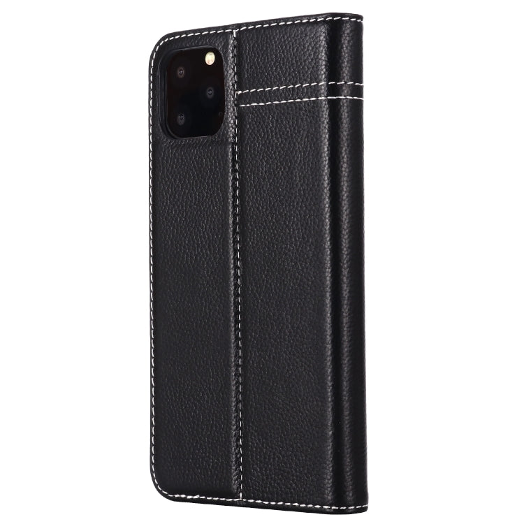 For iPhone 11 Pro GEBEI Top-grain Leather Horizontal Flip Protective Case with Holder & Card Slots(Black) - iPhone 11 Pro Cases by GEBEI | Online Shopping UK | buy2fix