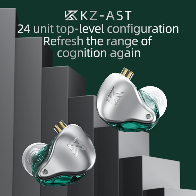 KZ AST 24-unit Balance Armature Monitor HiFi In-Ear Wired Earphone No Mic(Silver) - In Ear Wired Earphone by KZ | Online Shopping UK | buy2fix