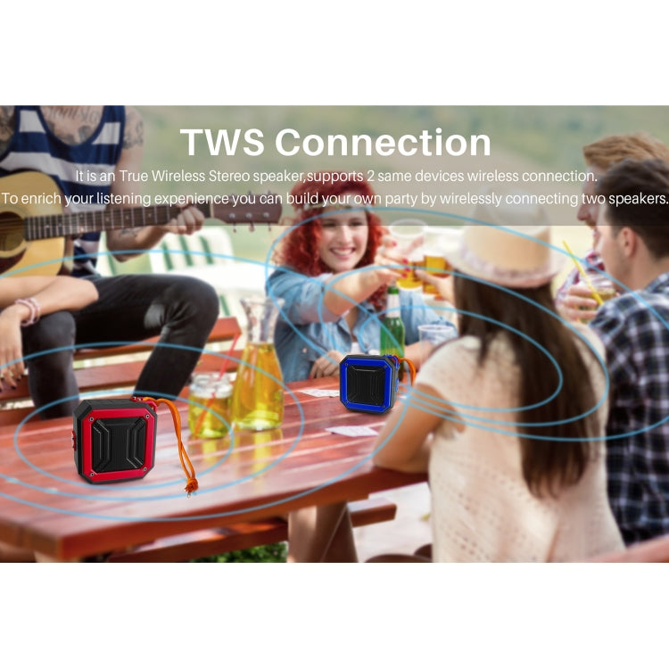 New Rixing NR-103 Mini TWS Bluetooth Speaker with Lanyard(Blue) - Mini Speaker by New Rixing | Online Shopping UK | buy2fix